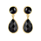 Forgylt øyrepynt med fasettert stein, 4076