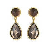 Forgylt øyrepynt med fasettert stein, 4076