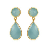 Forgylt øyrepynt med fasettert stein, 4076