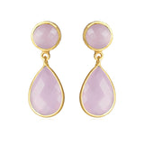 Forgylt øyrepynt med fasettert stein, 4076