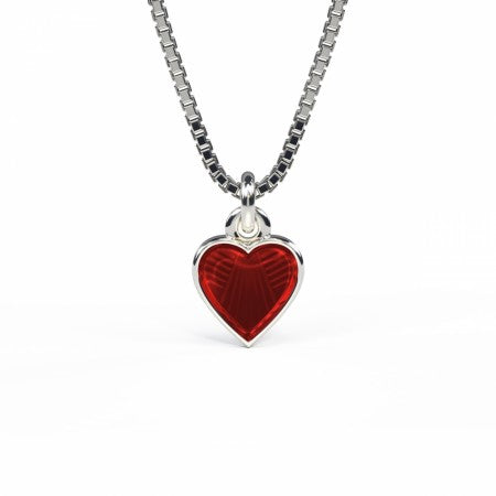 Emaljehjerte til barn - lite, raudt