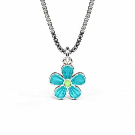 Blomstersmykke til barn - turkis/lime