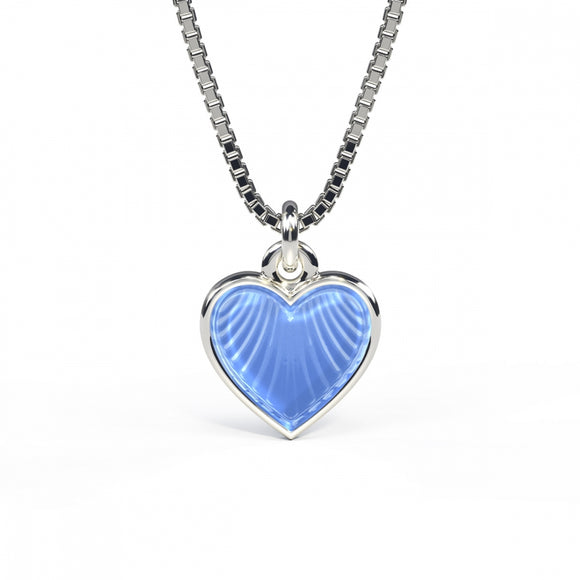 Emaljehjerte til barn - medium, lyseblått