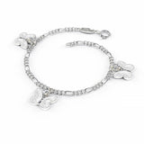 Charms-armlenkje med sommarfuglar, kvit