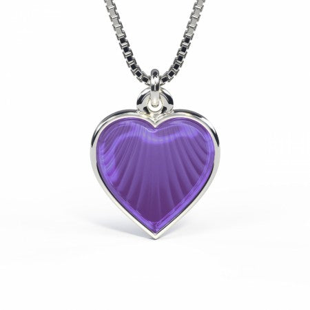 Emaljehjerte til barn - stort, lilla