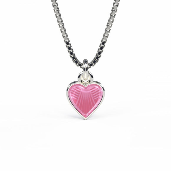 Emaljehjerte til barn - lite, rosa