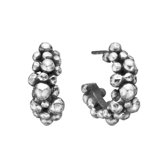 Rose Buds Silver Cluster-3, øyrering på stift