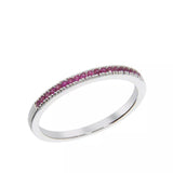 Sublime ring i kvitt gull med rubinar, str. 56/53 (nr. 5130)