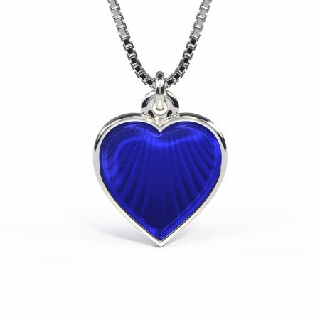 Emaljehjerte til barn - stort, blått