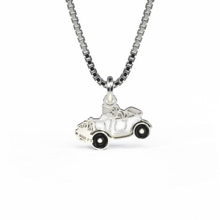 Veteranbil-smykke til barn - kvit