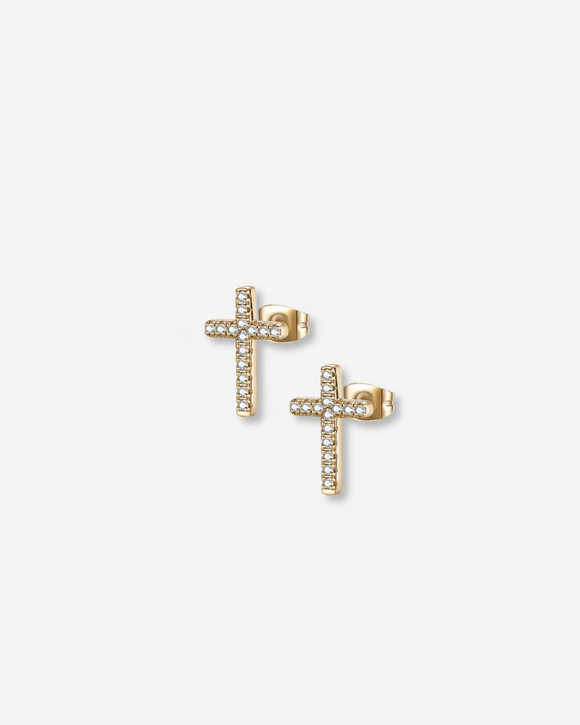 Cross crystal stud, øyredobb