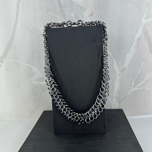 BRYNJE, oksidert halskjede, 2 mm tråd