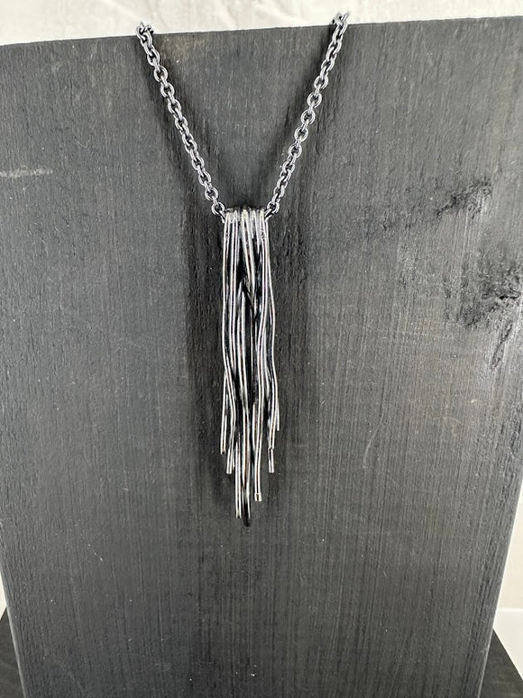 Anker rund sølvkjede 2 mm oksidert