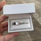 2 mm glatt ring med stein