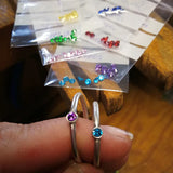 2 mm glatt ring med stein