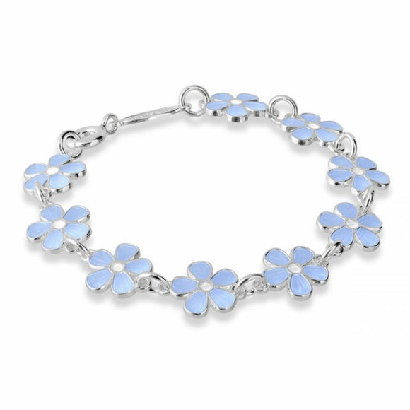 Armlenkje med blomar - lyseblå