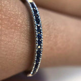 Sublime ring i kvitt gull med safirar, str. 55 (nr. 5089)